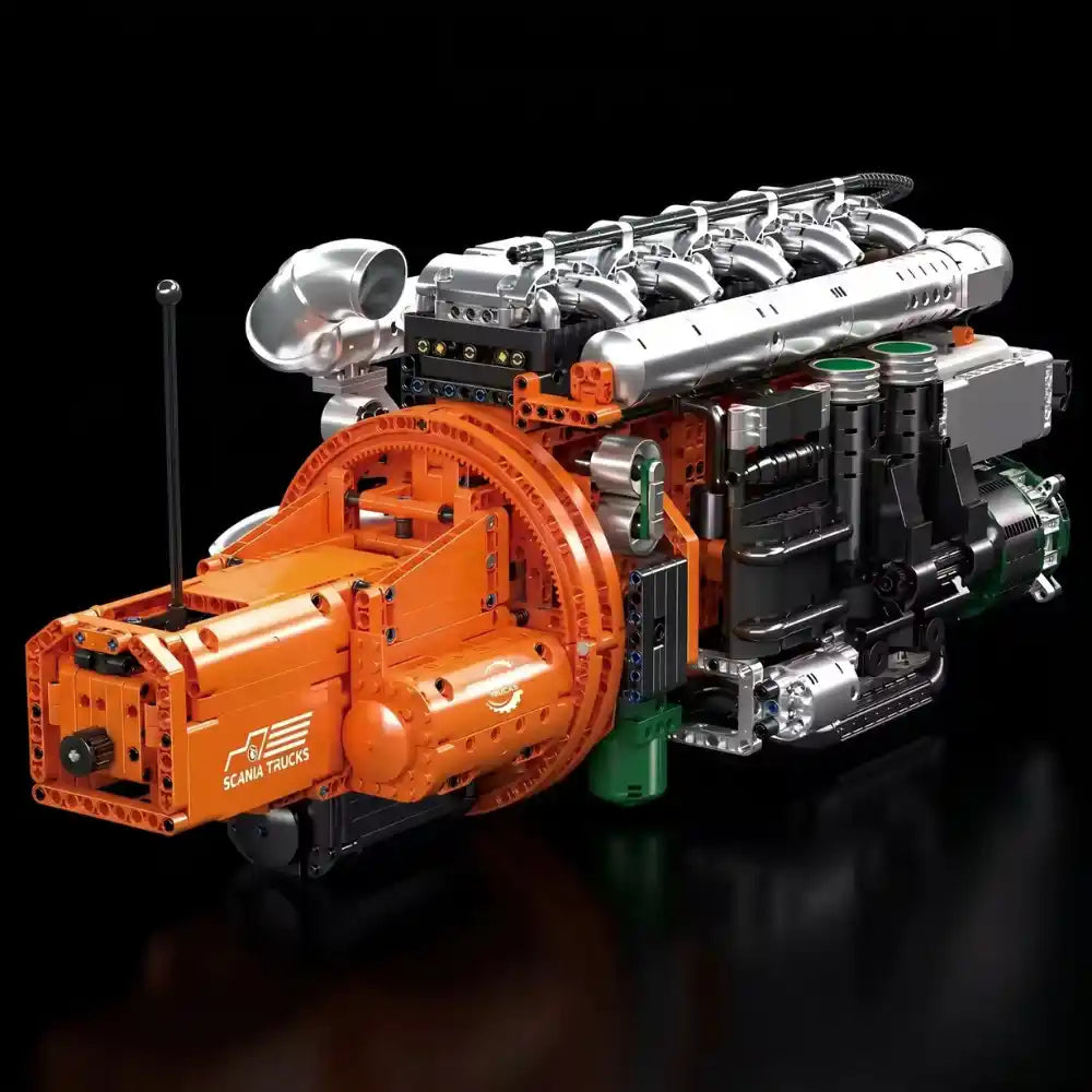 Motor de Caminhão 6 Cilindros com Câmbio Funcional + Motor Elétrico | 3.472 Peças