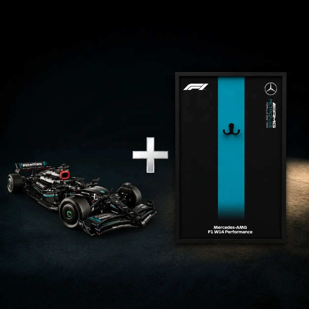 Quadro Expositor + Fórmula 1 Mercedes-AMG W14 | 1642 Peças